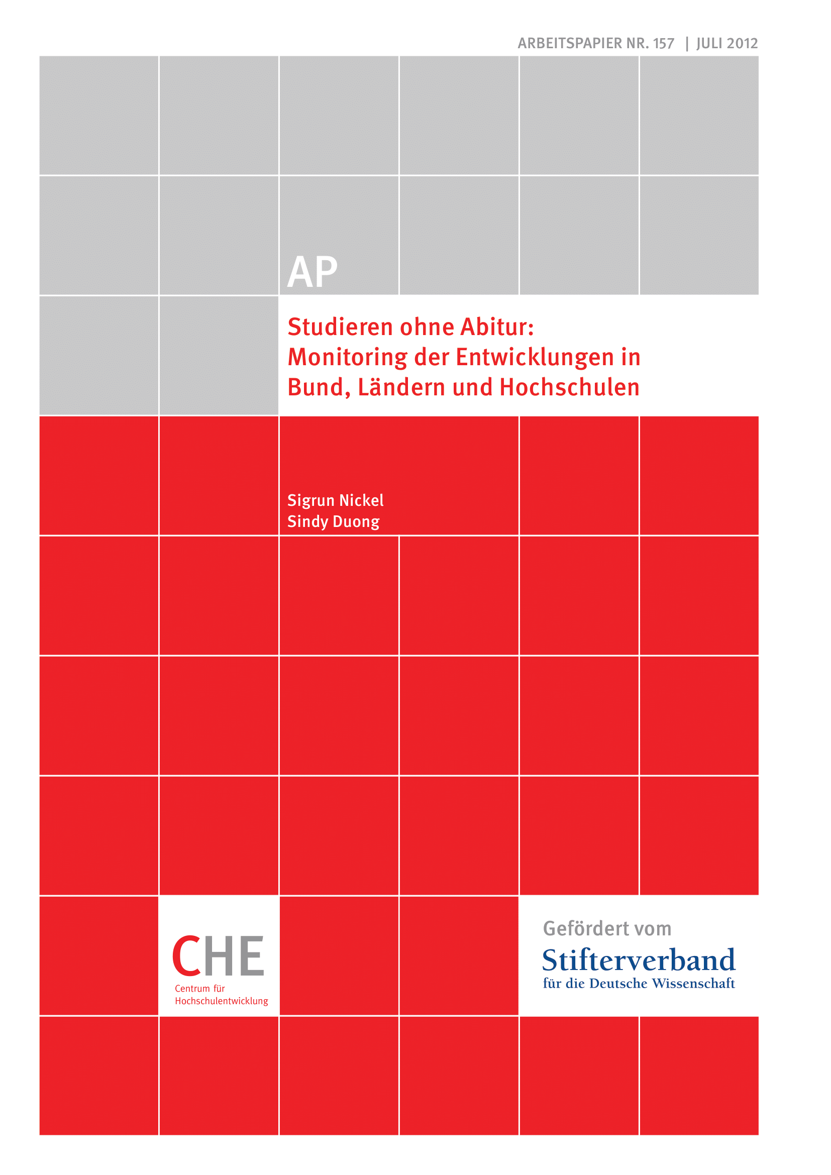 Studieren ohne Abitur: Monitoring der Entwicklungen in Bund, Ländern und Hochschulen PDF-Cover